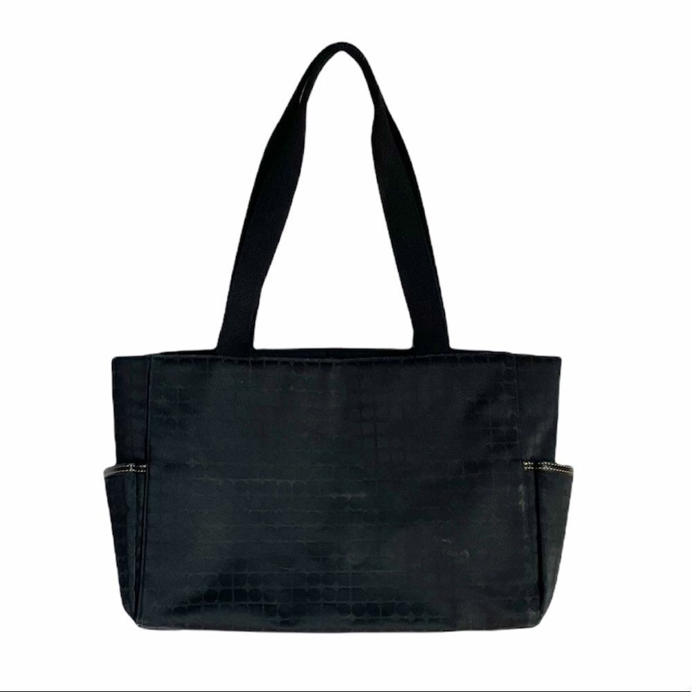 Kate Spade Black Polka Dot Large Fabric Tote